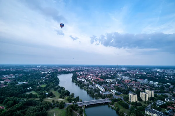Horkovzdušné balóny nad Münster — Stock fotografie