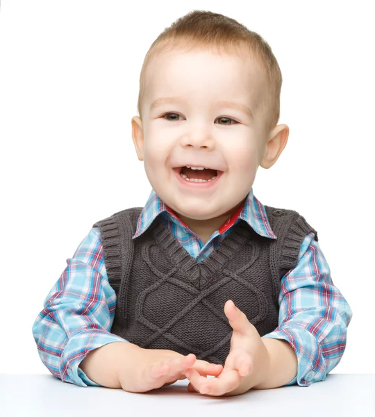 Portrait of a cute and cheerful little boy — Stock Photo, Image