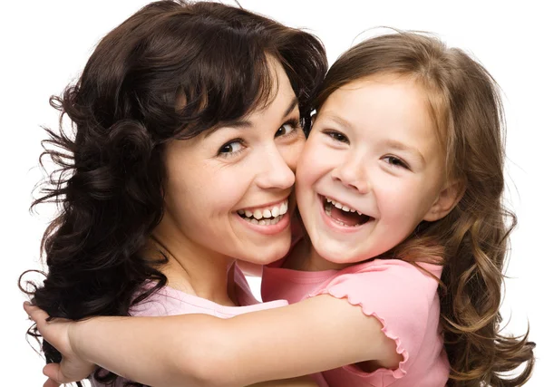 Portret van gelukkig dochter met haar moeder — Stockfoto