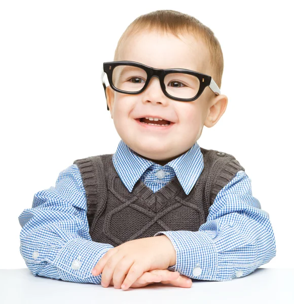 Portrait of a cute little boy wearing glasses — Stock Photo, Image