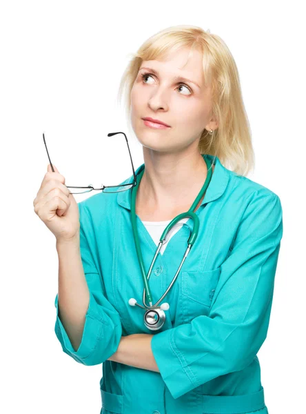 Retrato de uma mulher usando uniforme médico — Fotografia de Stock