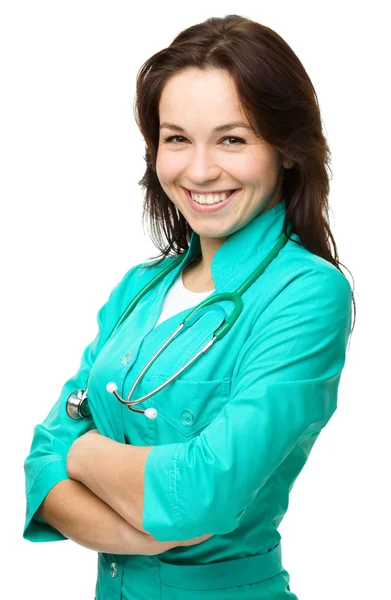 Retrato de uma mulher usando uniforme médico — Fotografia de Stock