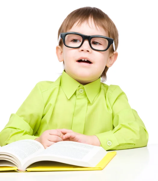 Little child play with book — Stock Photo, Image