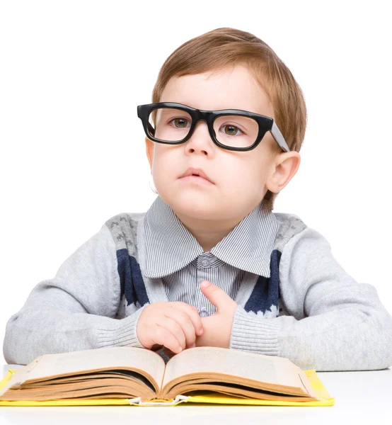 Little child play with book — Stock Photo, Image