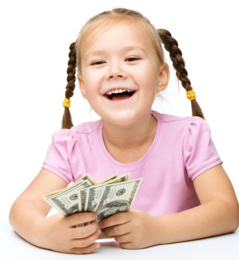 dolar ile küçük kız