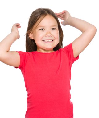 Mutlu küçük bir kızın portresi