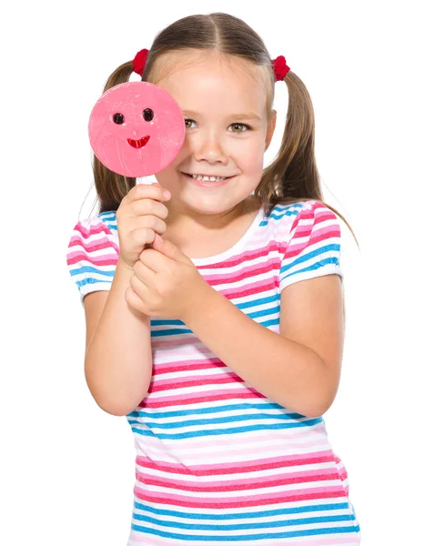 Little girl with lollipop — Stock Photo, Image