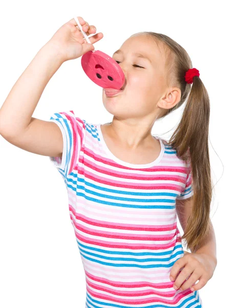 Little girl with lollipop — Stock Photo, Image