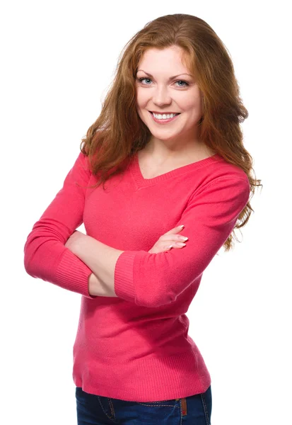 Portrait of a happy young woman — Stock Photo, Image