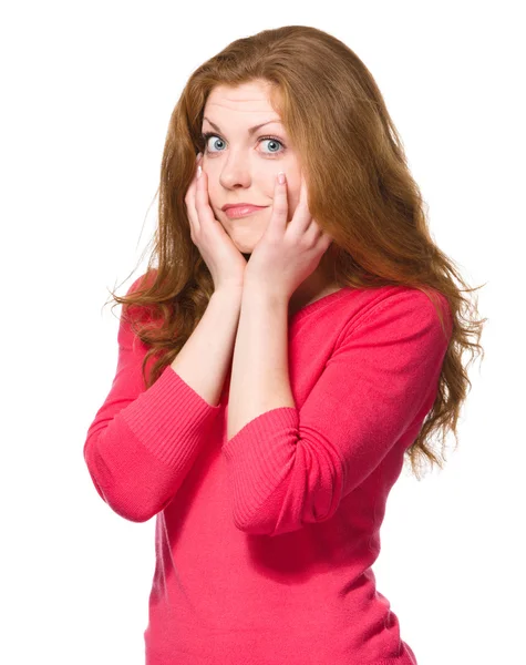 Portrait of a pensive young woman — Stock Photo, Image