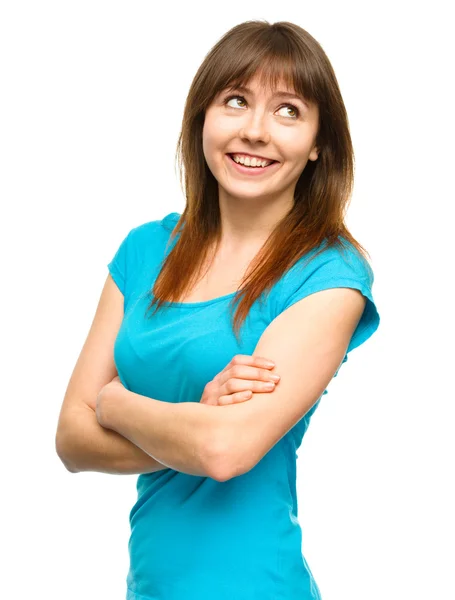 Portrait of a happy young woman — Stock Photo, Image