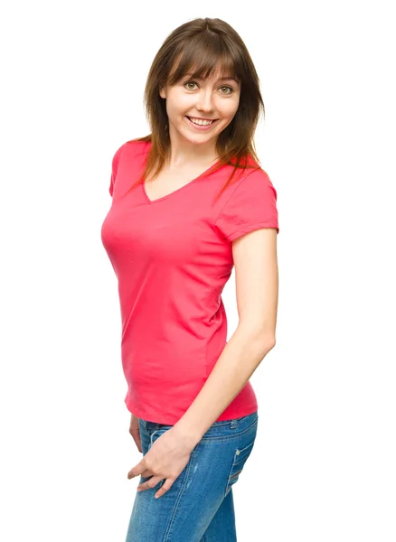 Portrait of a happy young woman — Stock Photo, Image