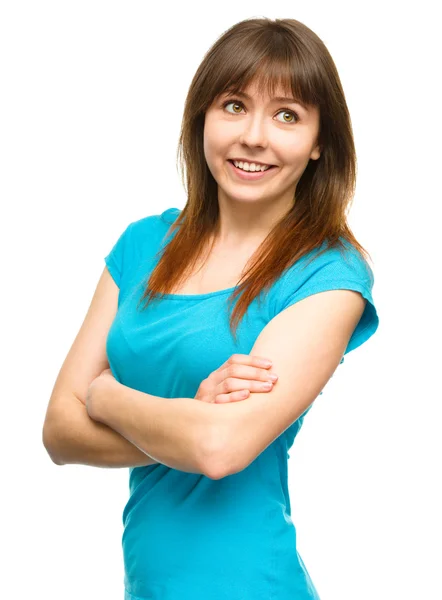 Portrait of a happy young woman — Stock Photo, Image