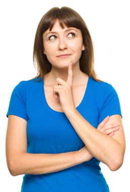 Mutlu bir genç kadının portresi.