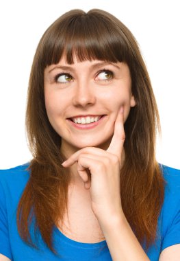 genç kadına yanağı el ile dokunmak