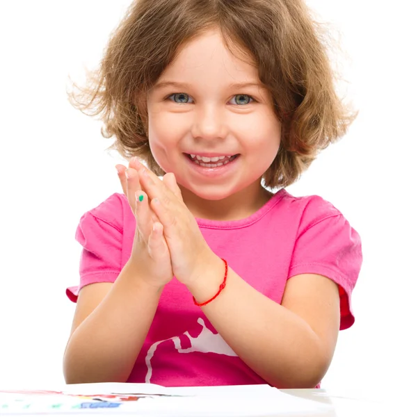 Portrait of cheerful little girl — Stock Photo, Image