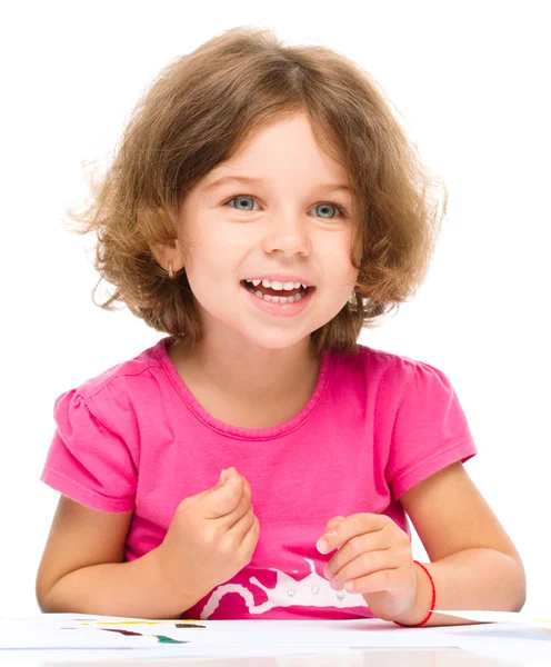 Mutlu küçük kız portresi — Stok fotoğraf