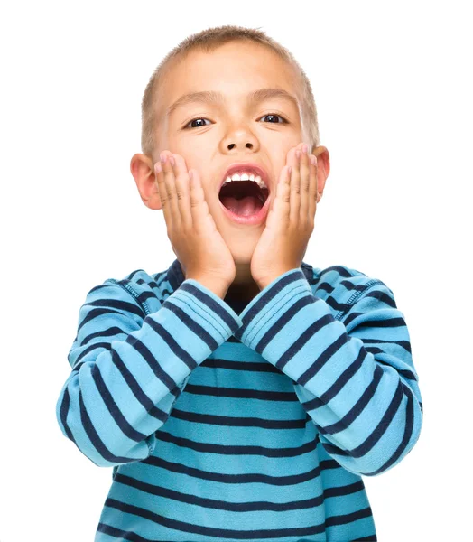 Portrait of an astonished little boy — Stock Photo, Image