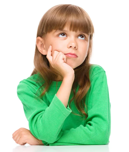 Portrait of a pensive little girl — Stock Photo, Image