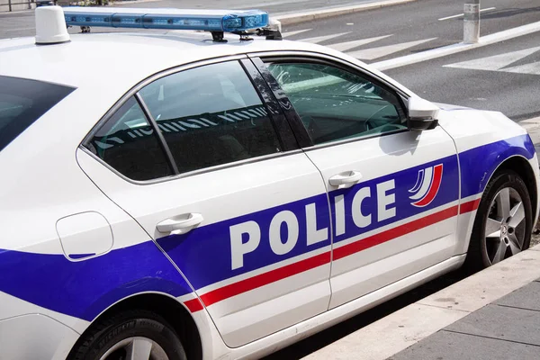 Französisches Polizeiauto Parkt Nizza Frankreich September 2021 — Stockfoto
