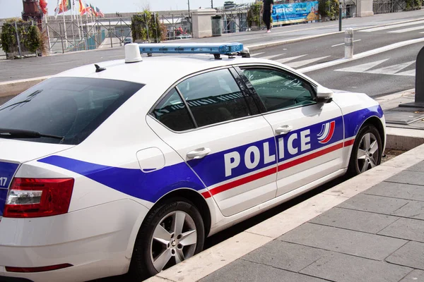 Französisches Polizeiauto Parkt Nizza Frankreich September 2021 — Stockfoto