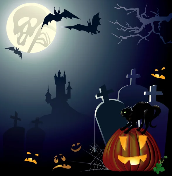 Halloween fond de nuit — Image vectorielle