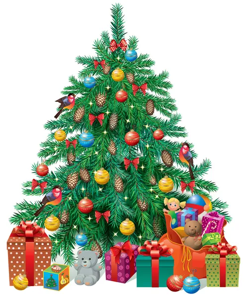 Opgeknapt kerstboom — Stockvector