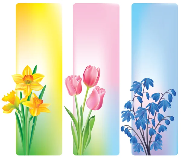 Spring flowers banners — Stock Vector