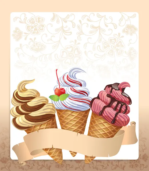 Ice cream menu — Stock Vector