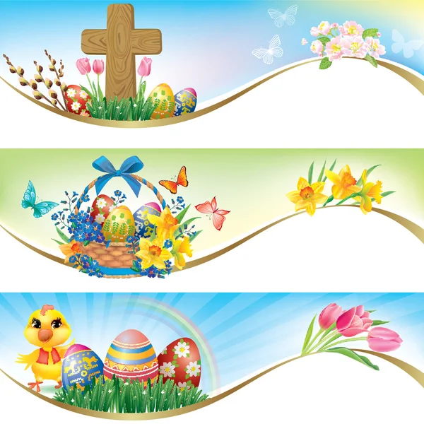 Ostern horizontale Banner — Stockvektor