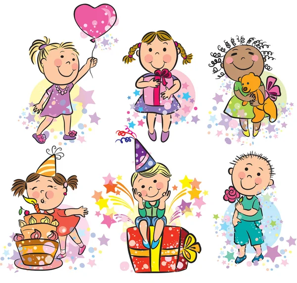 Illustrazione bambini che celebrano — Vettoriale Stock