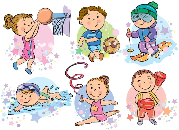 Enfants sportifs — Image vectorielle