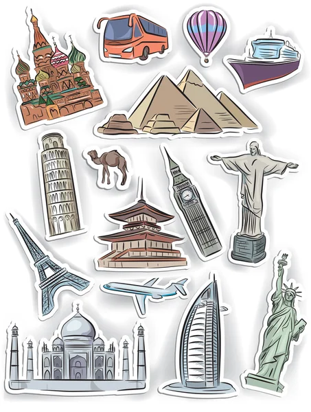 Travel and vacation stickers set — Stock Vector