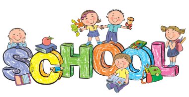 Word okul ve komik çocuk