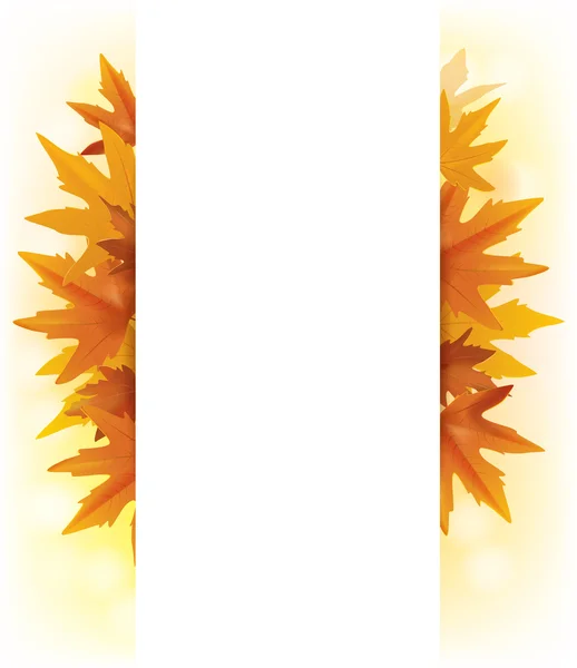 Banner of yellow maple leaves — Stock Vector