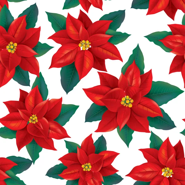 Patrón sin costuras de Poinsettia roja — Archivo Imágenes Vectoriales