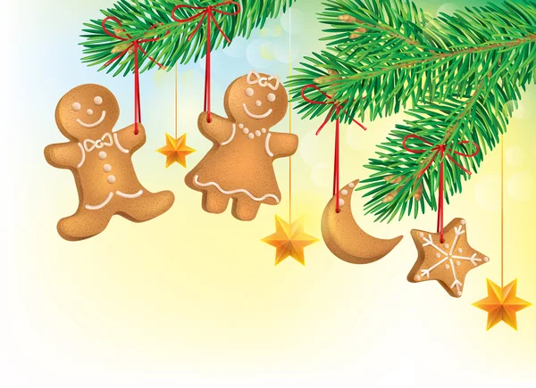Christmas tree decorated with Christmas cookies Royalty Free Stock Illustrations