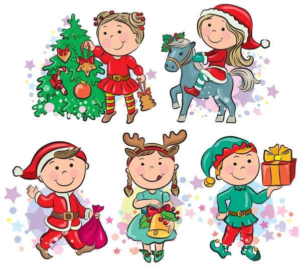 KIDS Bożego Narodzenia — Wektor stockowy