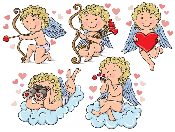 Cupidos niños — Archivo Imágenes Vectoriales