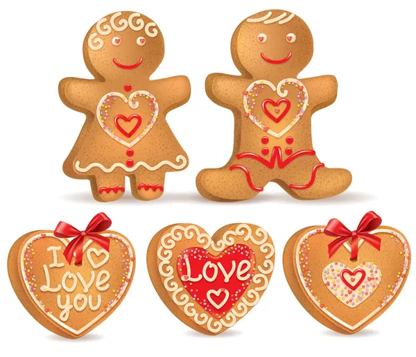 Gingerbread aşk — Stok Vektör