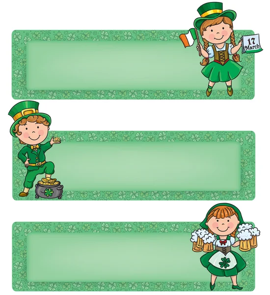 Happy St patrick horisontella banners — Stock vektor