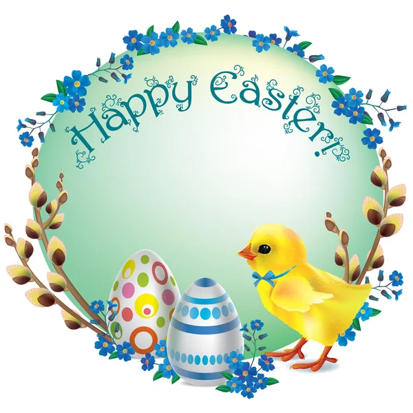 Happy easter ronde vignet — Stockvector