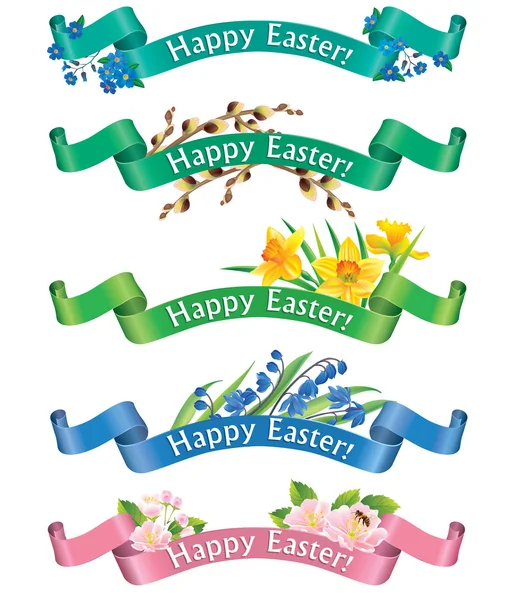 Feliz Pascua Banners — Archivo Imágenes Vectoriales