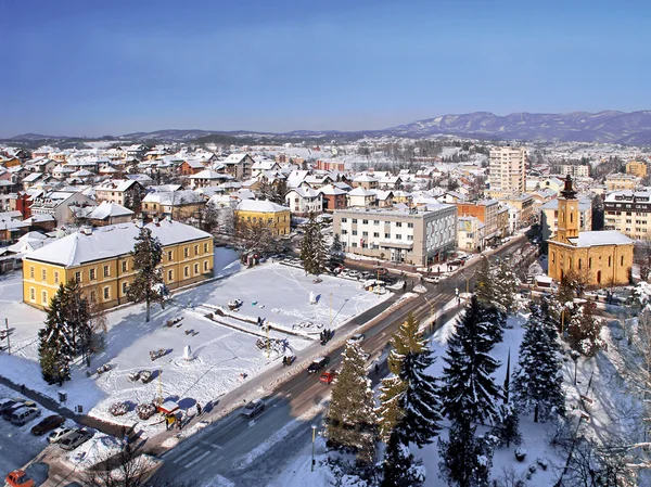 Panoramic view of Gornji Milanovac, Serbia Royalty Free Stock Images