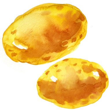 Beyaz arka planda patatesler