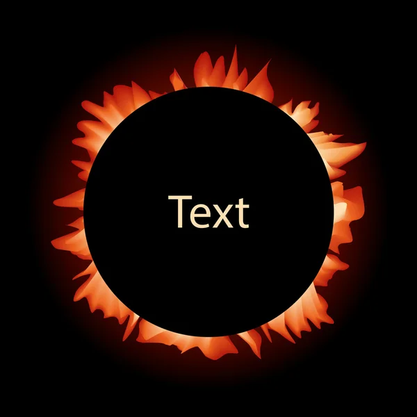 Éclipse solaire vectorielle avec cadre texte — Image vectorielle