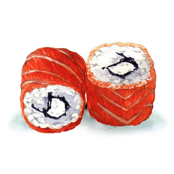 Tradizionale giapponese sushi rotoli isolati — Foto Stock