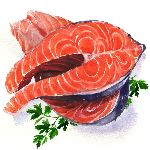 Steak z lososa na červené ryby — Stock fotografie