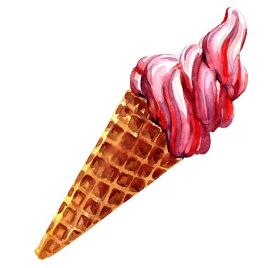 yumuşak servis dondurma beyaz arkaplanda izole