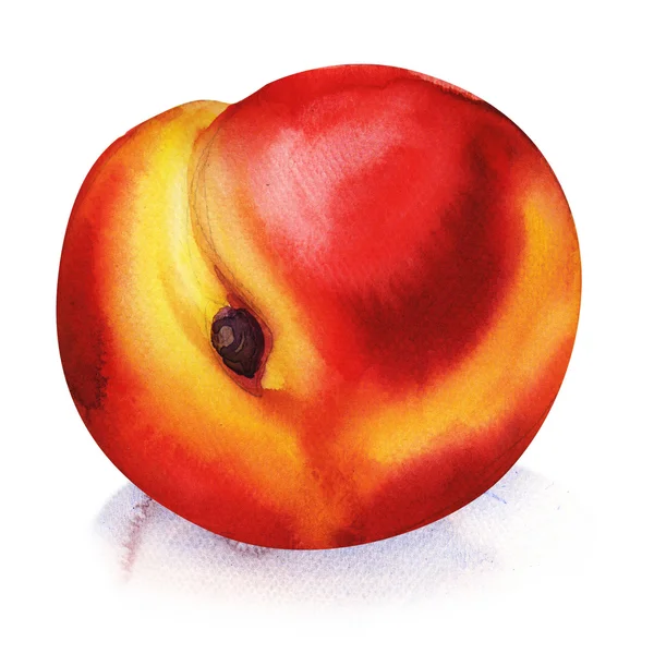 Perzik fruit geïsoleerd op wit — Zdjęcie stockowe